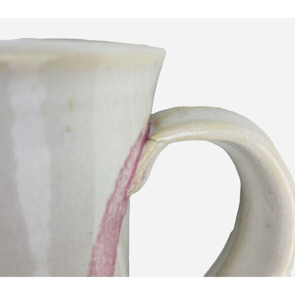 Vintage Signed Studio Art Pottery Tall Large Mug Handmade Artisan Jazz Design AL - Picture 8 of 8
